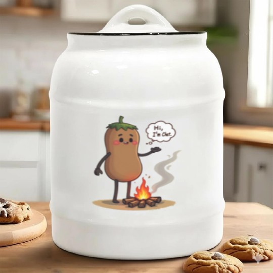 Chestnuts Roasting Christmas Cartoon Ceramic Cookie Jars