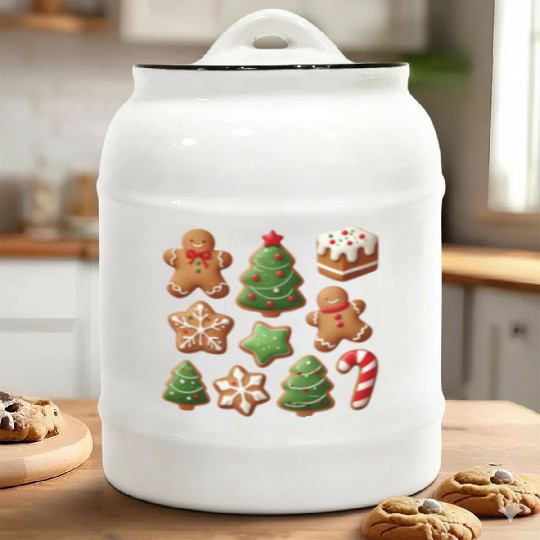 Merry Christmas, Tree Christmas Ceramic Cookie Jars