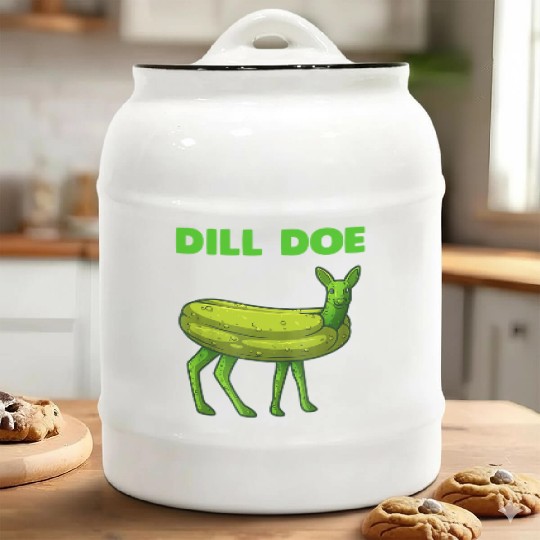 Dill Pickle Funny Graphic Ceramic Cookie Jars