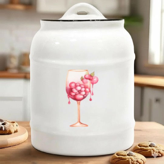 Wine Cup Ceramic Cookie Jars