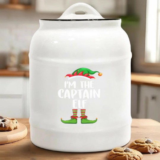 I'm The Captain Elf Ceramic Cookie Jars Matching Family