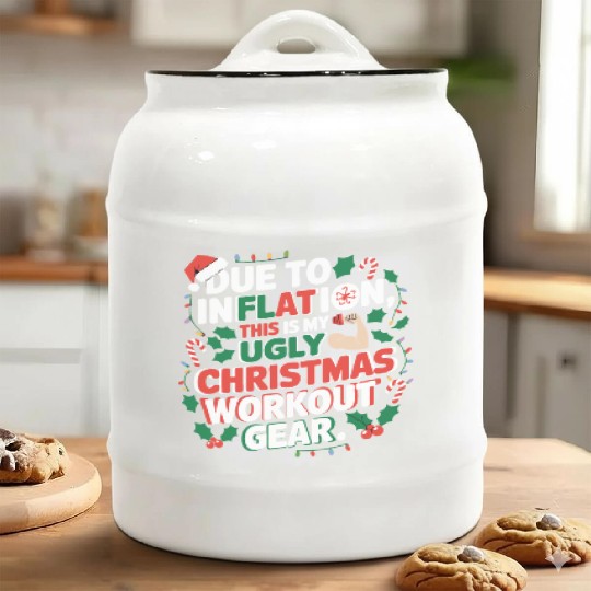 Inflation-Proof Christmas Workout Ceramic Cookie Jars