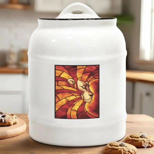 Lion of Judah Mosaic African Lion Rasta Roots Love Ceramic Cookie Jars