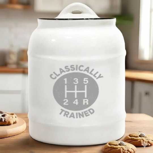 Vintage Classically Trained-Stick Shift Ceramic Cookie Jars