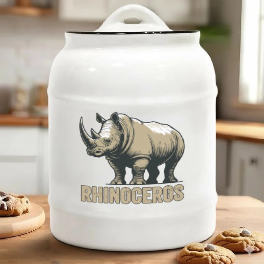Rhinoceros Rhino Safari African Animal Ceramic Cookie Jars