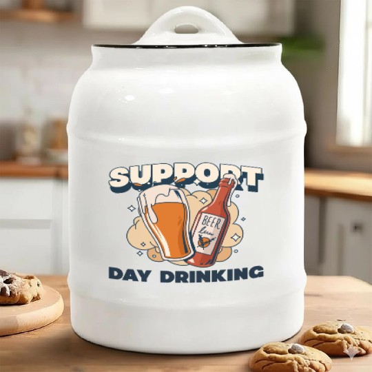 Support Day Drinking Ceramic Cookie Jars
