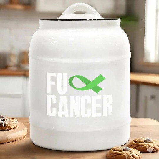 Non-Hodgkin Lymphoma Awareness Fuck Cancer Ceramic Cookie Jars