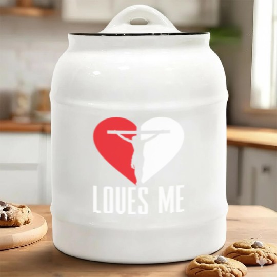 Jesus Loves Me Christian Christmas Ceramic Cookie Jars