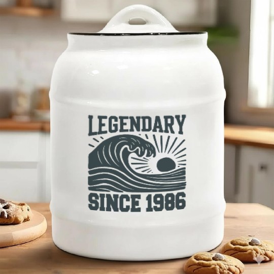Legendary Since 1986 Birthday Vibes Ceramic Cookie Jars