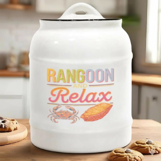 Crab Rangoon Lover American Chinese Sea Food Ceramic Cookie Jars