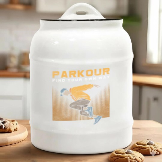 Parkour Extreme Underground Stunt Ceramic Cookie Jars