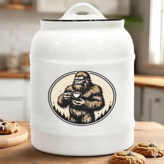 dark wild coffee wild man monkey Chewbacca Beard Ceramic Cookie Jars