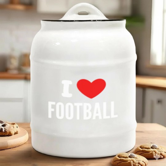I Love Football Ceramic Cookie Jars