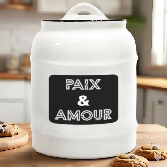 Paix et amour noir Ceramic Cookie Jars