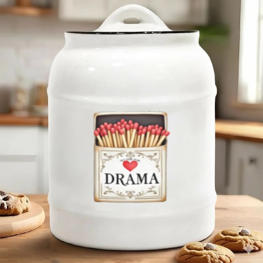 anti valentine no time for drama Ceramic Cookie Jars