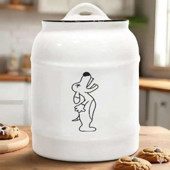 Dog Angry Upwards Roaring Loud Barking Yapping Fun Ceramic Cookie Jars