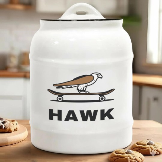 Hawk Skater Fan Skateboard Stunts Freestyle Gift Ceramic Cookie Jars