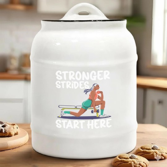 Bulgarian Squat Exercise Fitness Workout Gym Ceramic Cookie Jars