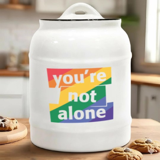 You are Not Alone Rainbow Ceramic Cookie Jars