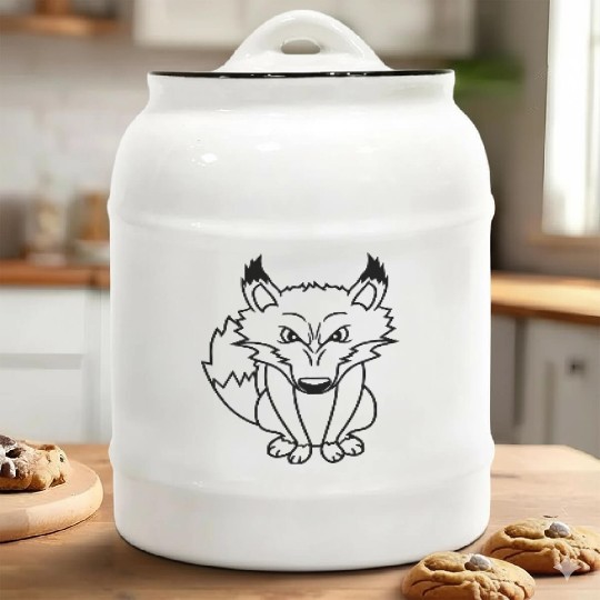 Fox Evil Eye Dangerous Red Fox Wild Animal Angry Ceramic Cookie Jars