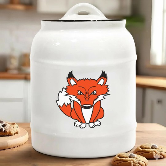 Fox Evil Eye Dangerous Red Fox Wild Animal Angry Ceramic Cookie Jars