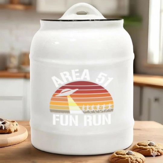 Area 51 Fun Run I Aliens UFO Roswell Alien Ceramic Cookie Jars