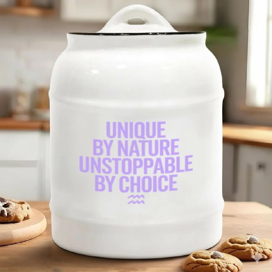 Aquarius Zodiac Unique By Nature Unstoppable Ceramic Cookie Jars