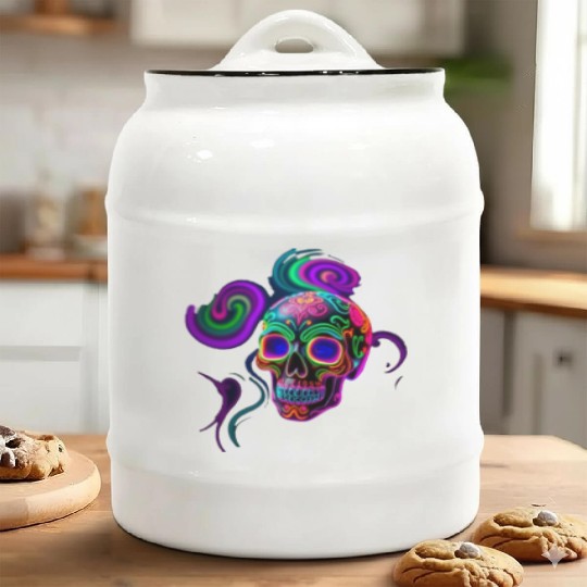 ELECTRIC SUGAR SKULL Ceramic Cookie Jars