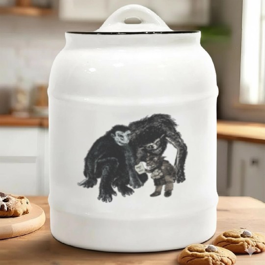 Surreal Monster Art – Dark Humor What It Says Desi Ceramic Cookie Jars