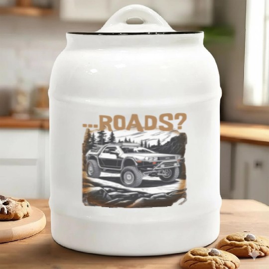 Off-road Delorean Ceramic Cookie Jars