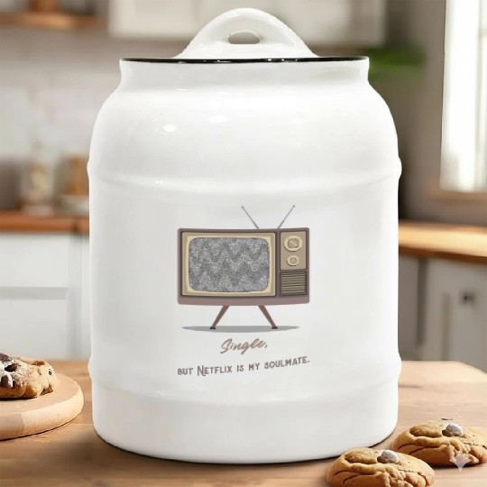 Single, but Netfli is my soulmate Ceramic Cookie Jars