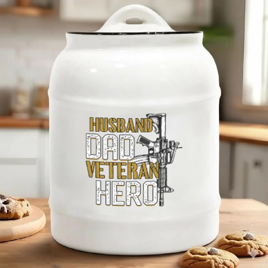 Dysfunctional Veteran Husband Dad Veteran Hero Ceramic Cookie Jars