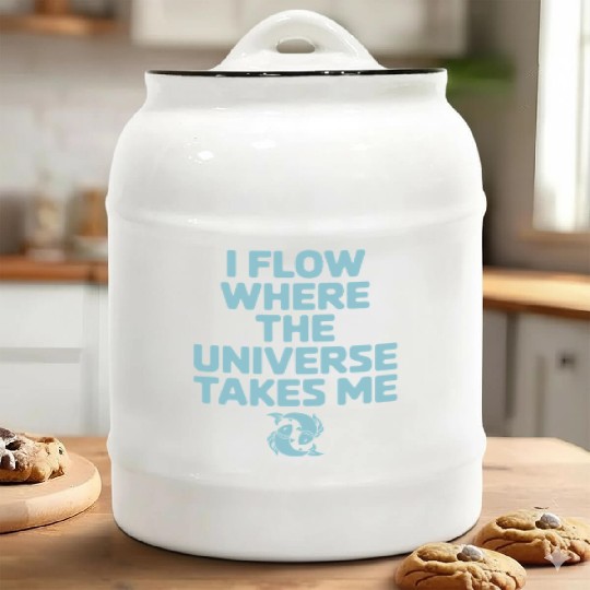Pisces Zodiac: I Flow Where The Universe Takes Me Ceramic Cookie Jars