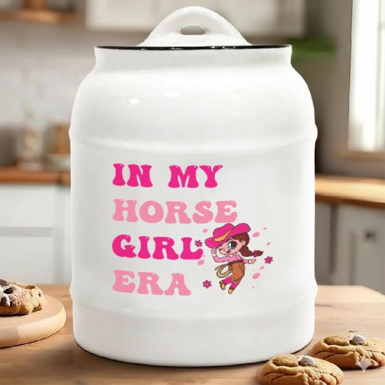 In My Horse Girl Era – Cute Equestrian Aesthetic Ceramic Cookie Jars