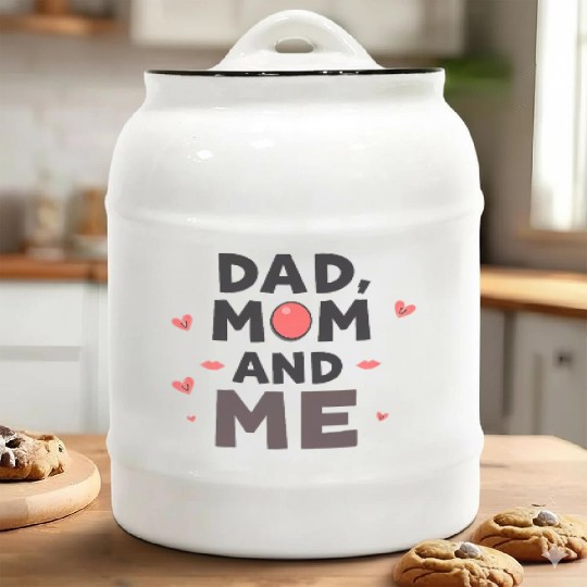 Dad, Mom, and Me: Family Love Ceramic Cookie Jars
