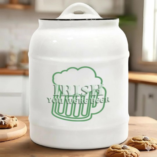 Irish You Were Beer St. Patrick's Day Ceramic Cookie Jars