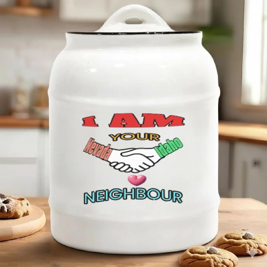 I AM YOUR NEIGHOUR NEVADA AND IDAHO Ceramic Cookie Jars