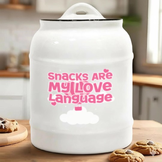 Snacks Are My Love Language Ceramic Cookie Jars