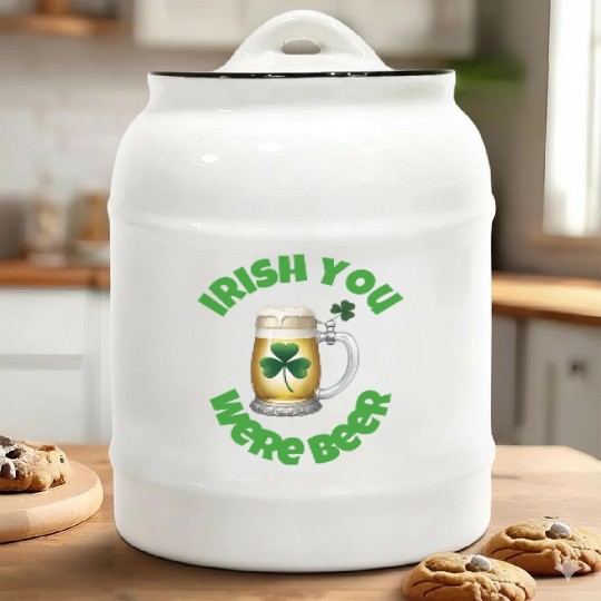St. Patrick's Day - Irish you were Beer Ceramic Cookie Jars