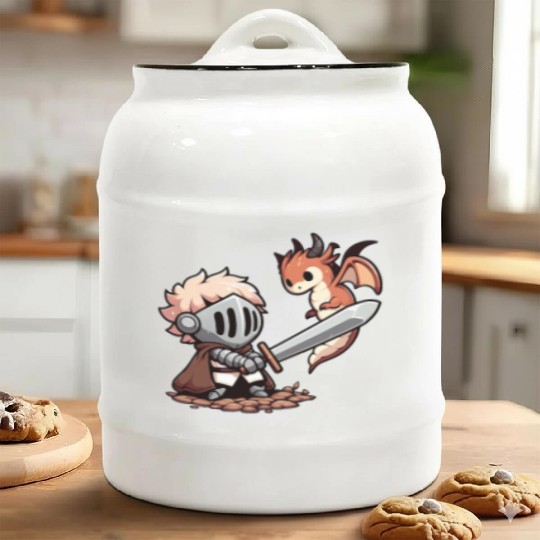 Chibi Knight Ceramic Cookie Jars