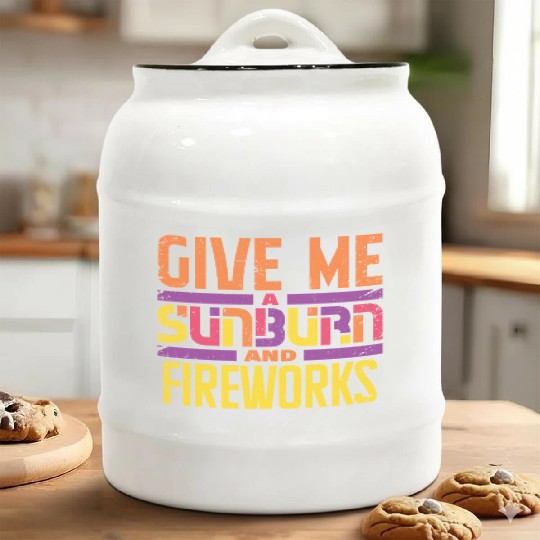 Give Me A Sunburn And Fireworks Ceramic Cookie Jars