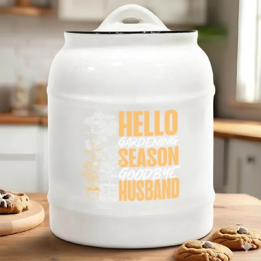 Plant Lover Gardening Husband Wife Ceramic Cookie Jars