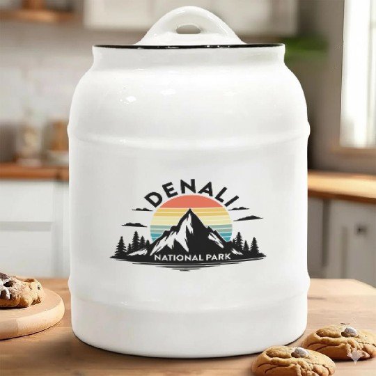 Retro Denali National Park US Vintage Denali Ceramic Cookie Jars