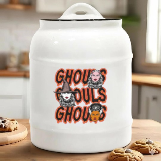 Ghouls, Ghouls, Ghouls Lady Horror Monster Mob Ceramic Cookie Jars