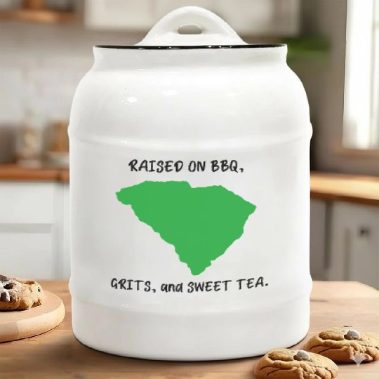 Raised On BBQ, Grits, and Sweet Tea South Carolina Ceramic Cookie Jars