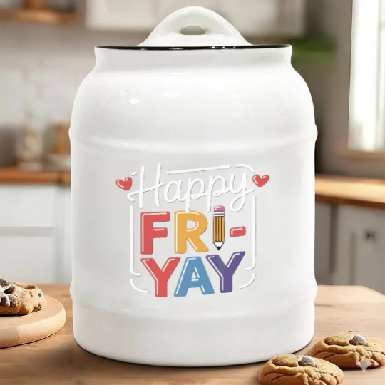 Happy Friyay Weekend Weekend Feeling Ceramic Cookie Jars