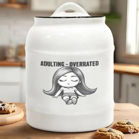 Adulting Overrated Ceramic Cookie Jars