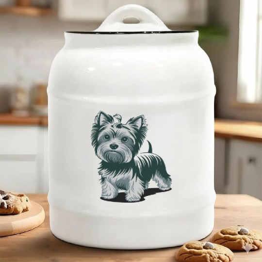 Adorable Yorkshire Terrier Art for Dog Lovers Ceramic Cookie Jars