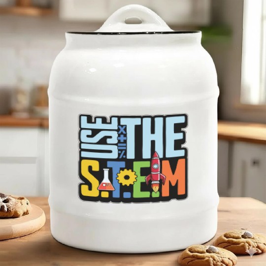STEM Teacher Use The STEM Loves Computer Science Ceramic Cookie Jars