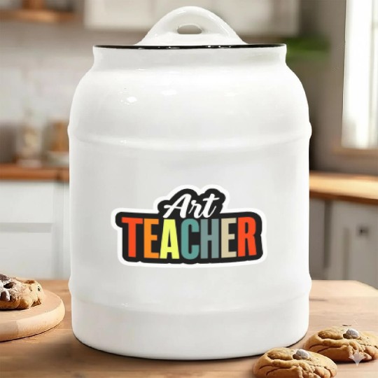 Art Teacher | Colorful Artistic Design Ceramic Cookie Jars